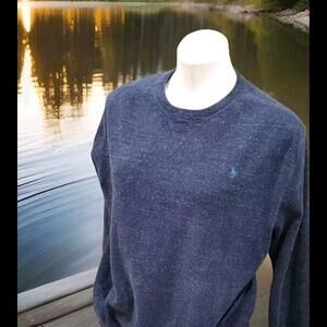 Polo Ralph Lauren Womens Sweater Sz Med Blue heather crewneck Pony Logo Blue